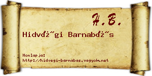 Hidvégi Barnabás névjegykártya